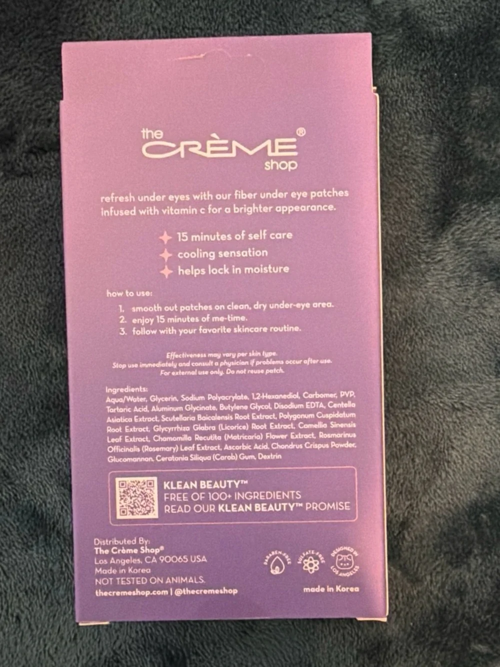 The Crème Shop fiber under eye patches